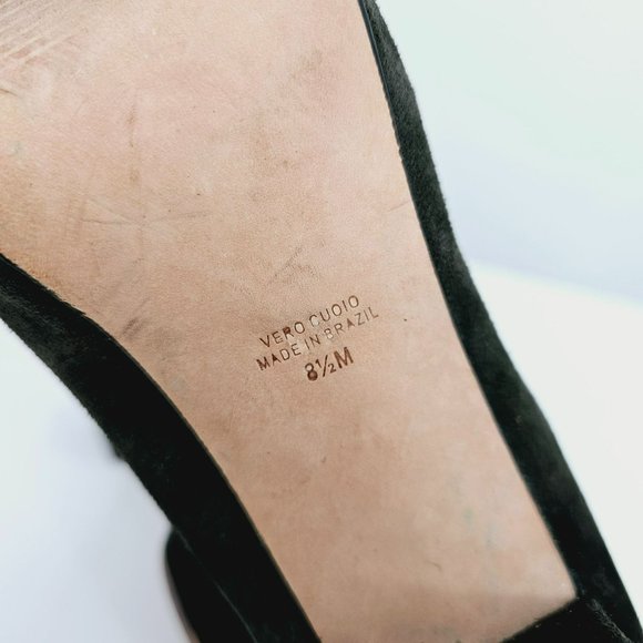 Nara Shoes Tasseled Penny Loafer Pumps 8.5 Dark Green Block Heel Leather Preppy - Picture 10 of 14